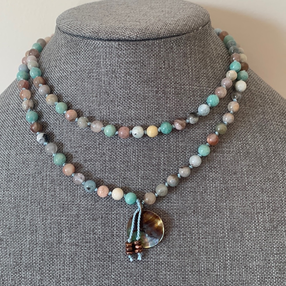 108 bead gemstone mala handmade